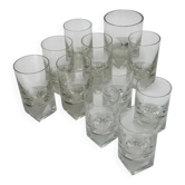 Rosenthal Diamond Set of 11 Crystal Glasses 1980s Design Collection