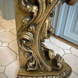 Carved wooden and marble console