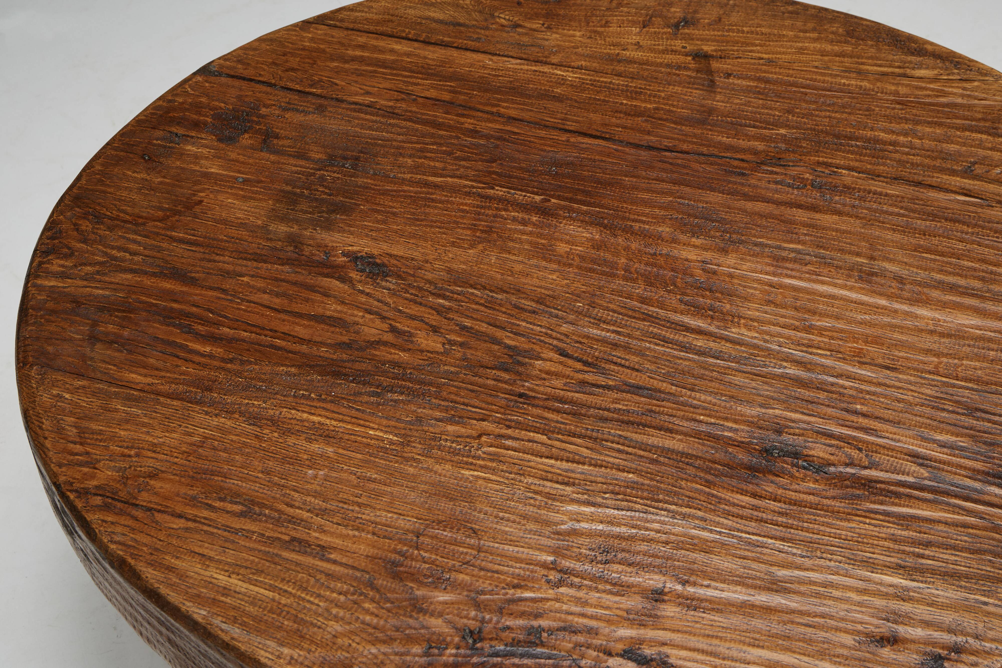 Brutalist Folk Art Coffee Table, France, 19th Century