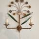 XL Vintage Mid-Century handmade 2 light bouquet wall lamp Italy 1950-1970