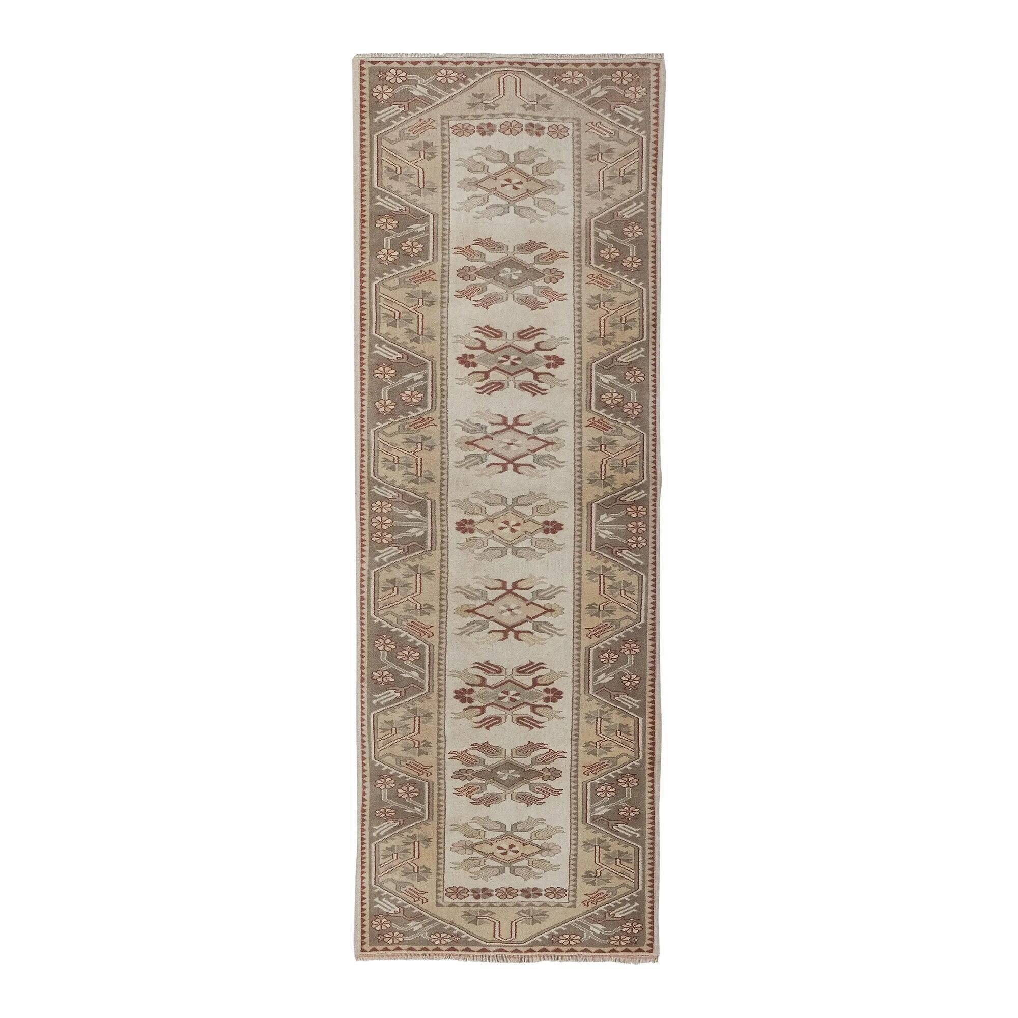 Vintage Turkish hallway rug 100x281 cm