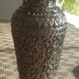 Chiseled metal vase 14 cm high