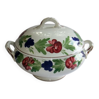 Old earthenware tureen Niderviller Moselle large format covered pot