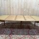 Round oak dining table with leather in Louis XV style.