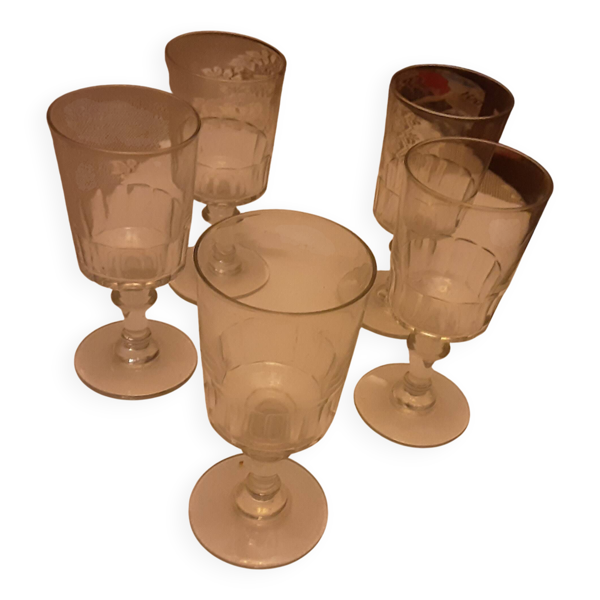 5 verres anciens presses moules
