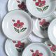 Deep plates / Salad plates with flower design, Sarreguemines model Emilie
