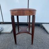 Oval table in rosewood and sycamore