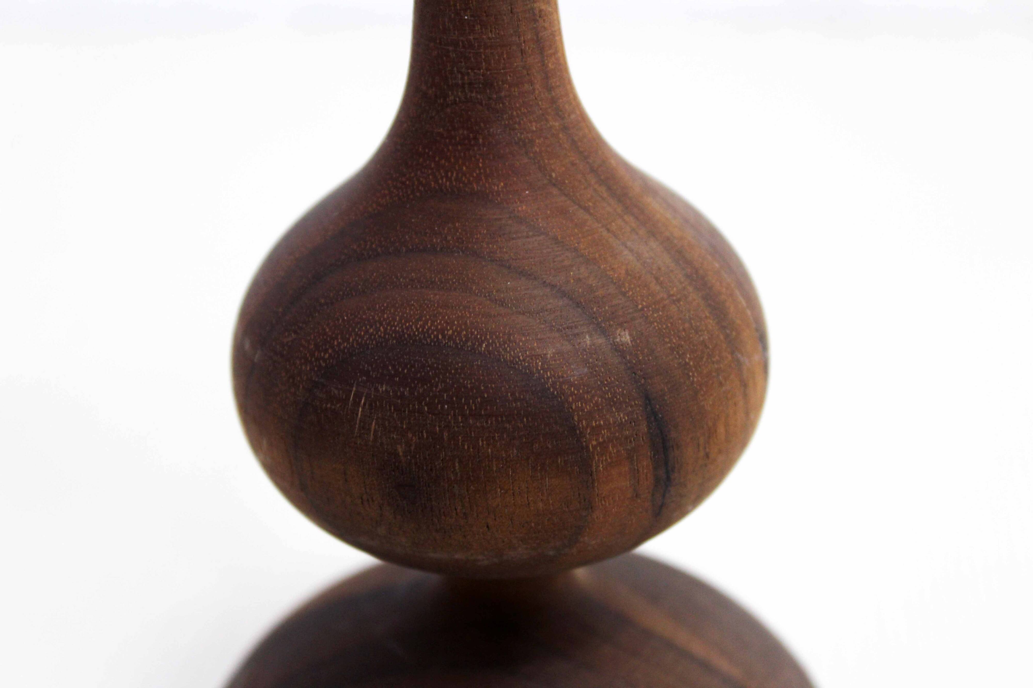 Scandinavian teak candle holder