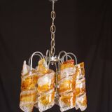 Italian Design "Twisters" Round Chandelier by Mazzega, 1970