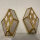 Brass Glass Sconces Set of 2 1970’s