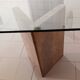 Coffee table with travertine base and glass top, 1980s