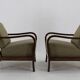 1930s Pair of Art Deco Armchairs in Walnut Finish, Czechoslovakia