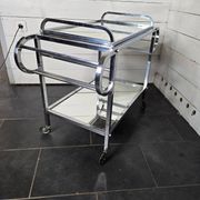 Art Deco trolley on wheels in chromed metal, 1930s