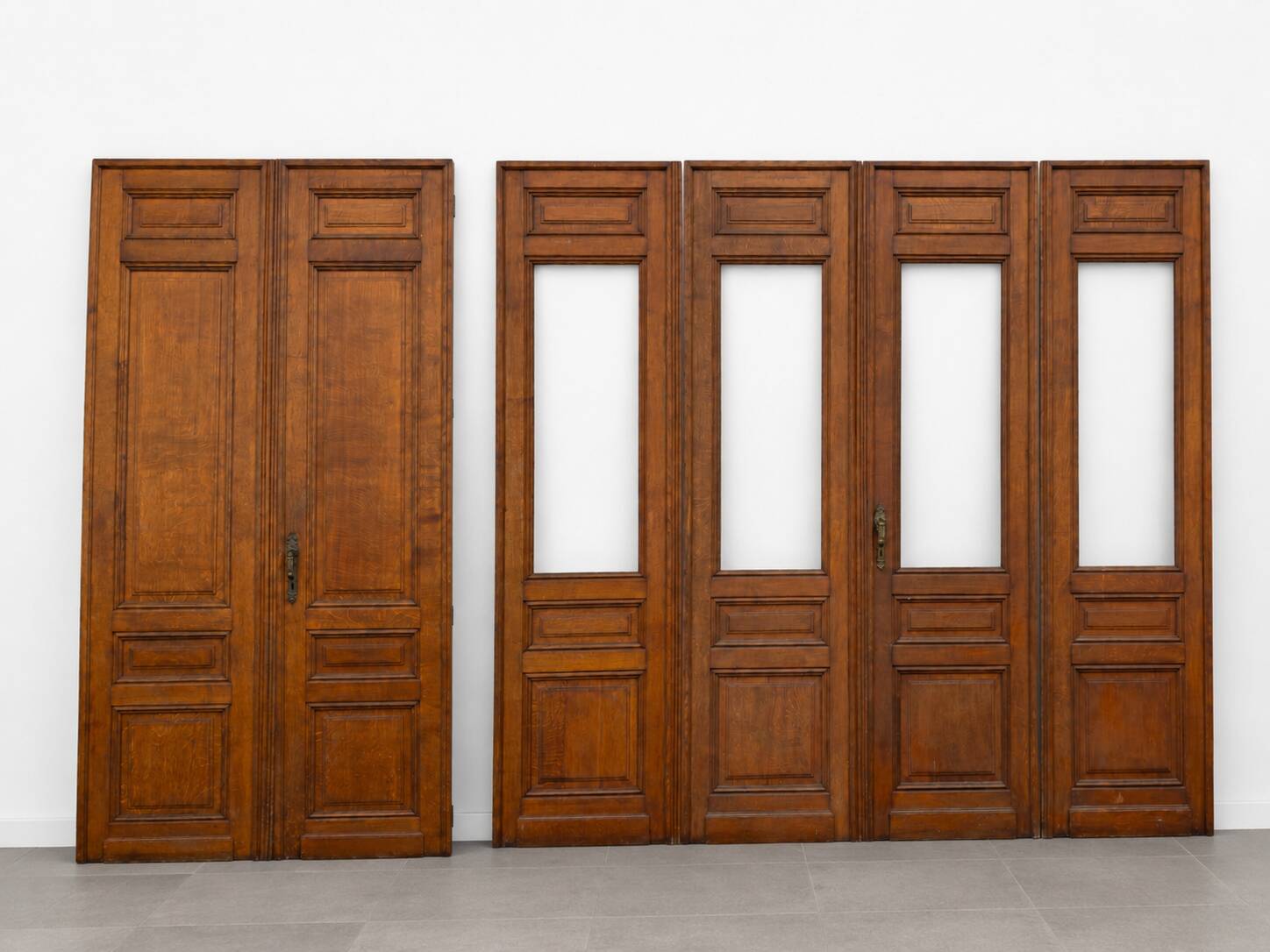 6 solid oak partition doors, 277cm in height (exceptional model)