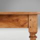 Wabi sabi style French dinner table in elm wood with drawer, ca. 1850
