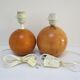 Two lamps balls solid wood By IMT italy vintage