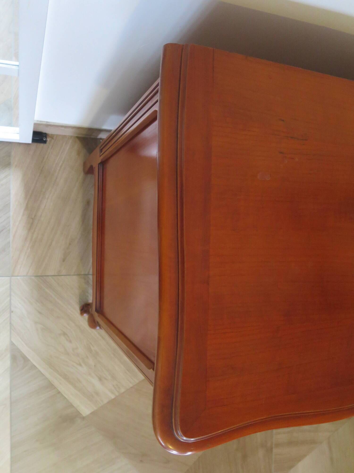 3-drawer chest of drawers in Louis XV style cherry wood, 1980s