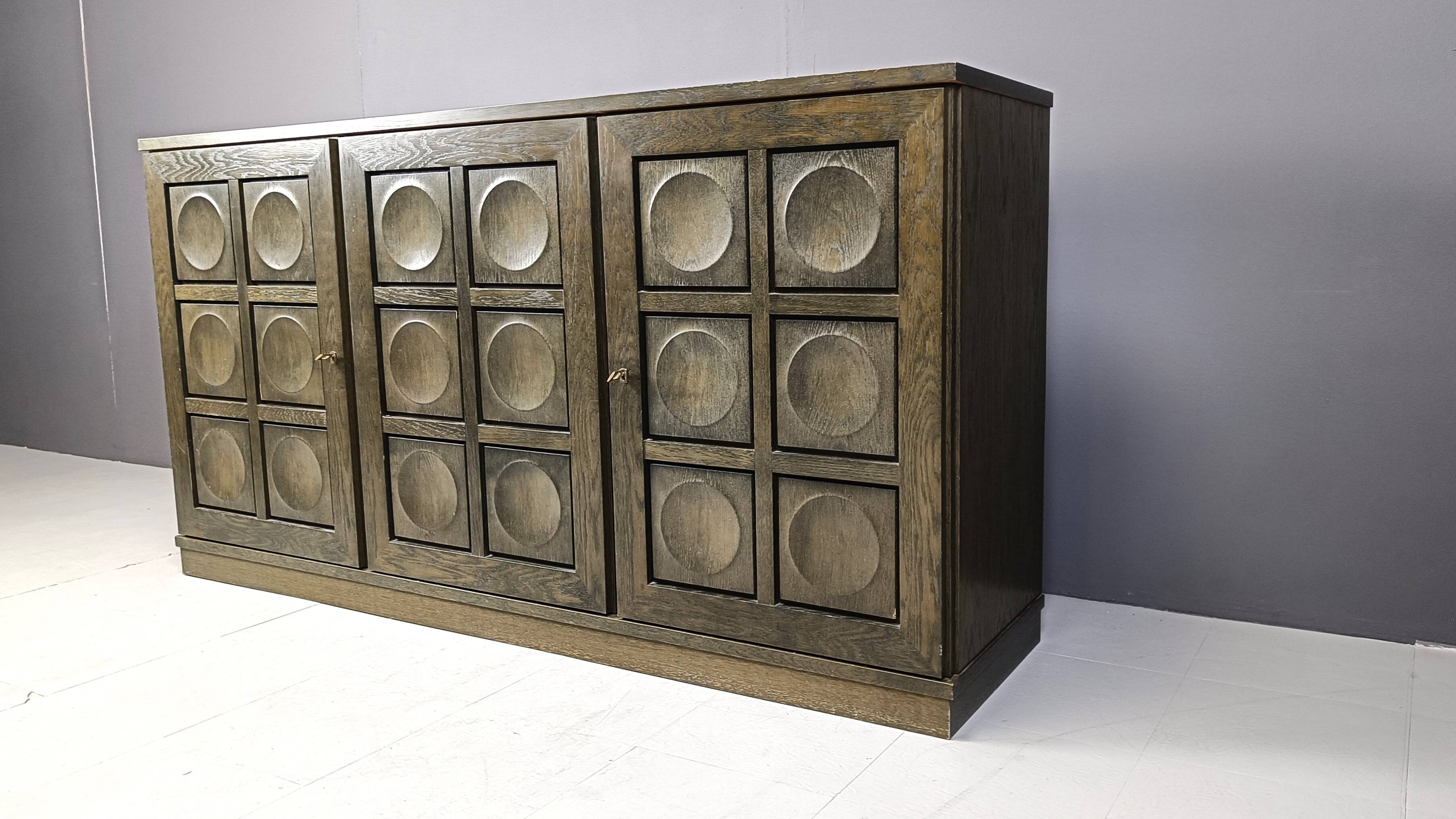 Graphical brutalist credenza, 1970s