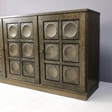 Graphical brutalist credenza, 1970s