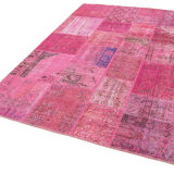 Tapis anatolien fait à la main 170 cm x 240 cm patchwork rose