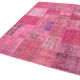 Handmade anatolian overdyed 170 cm x 240 cm pink patchwork carpet