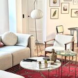 M ivory velvet armchair