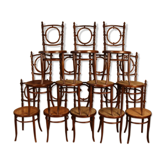 Set twelve bistro chairs