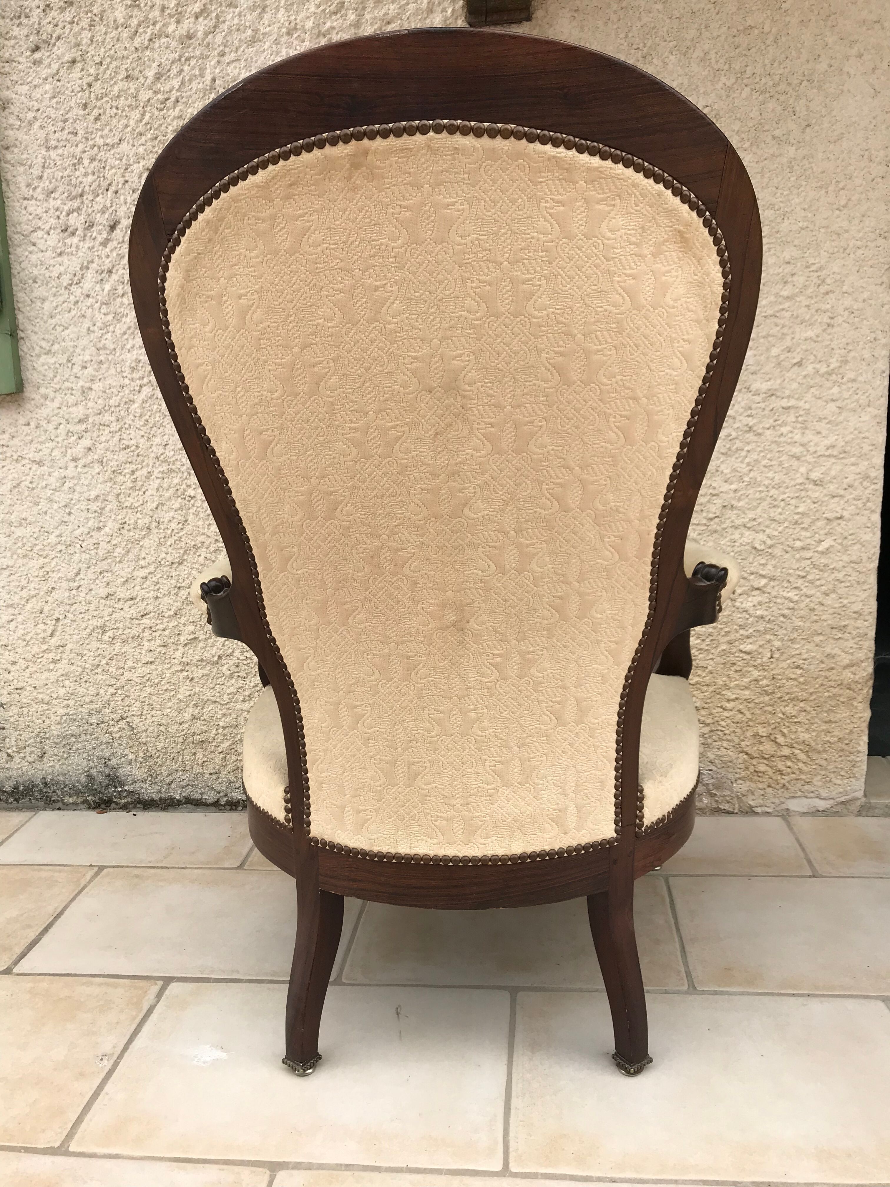 Fauteuil Louis XV palissandre