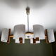 Chandelier Scandinavian 6 fires of wood and perspex vintage