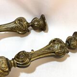 Pair of 19th century Louis XV bronze candlesticks, Rococo candlestick