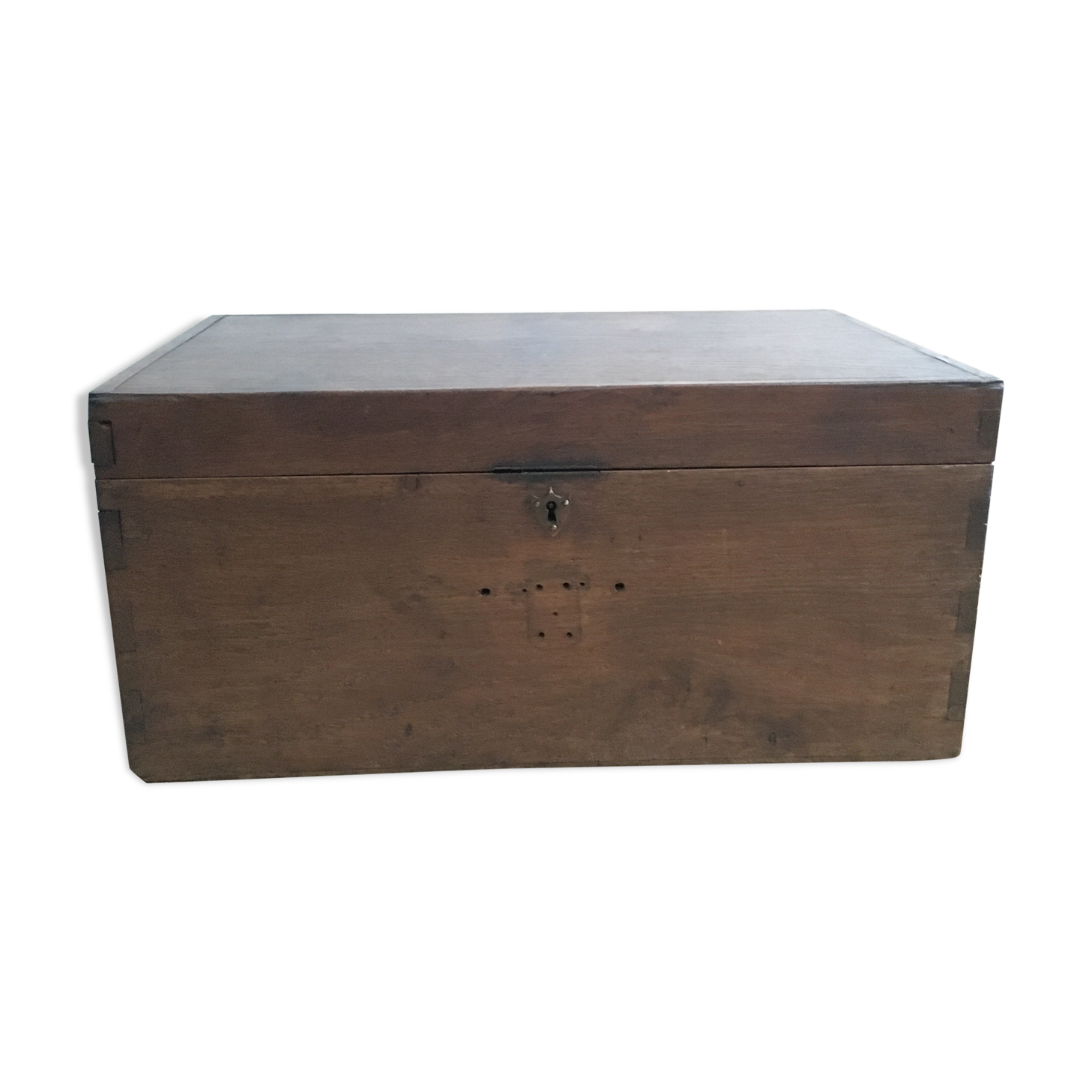 Old wooden travel chest