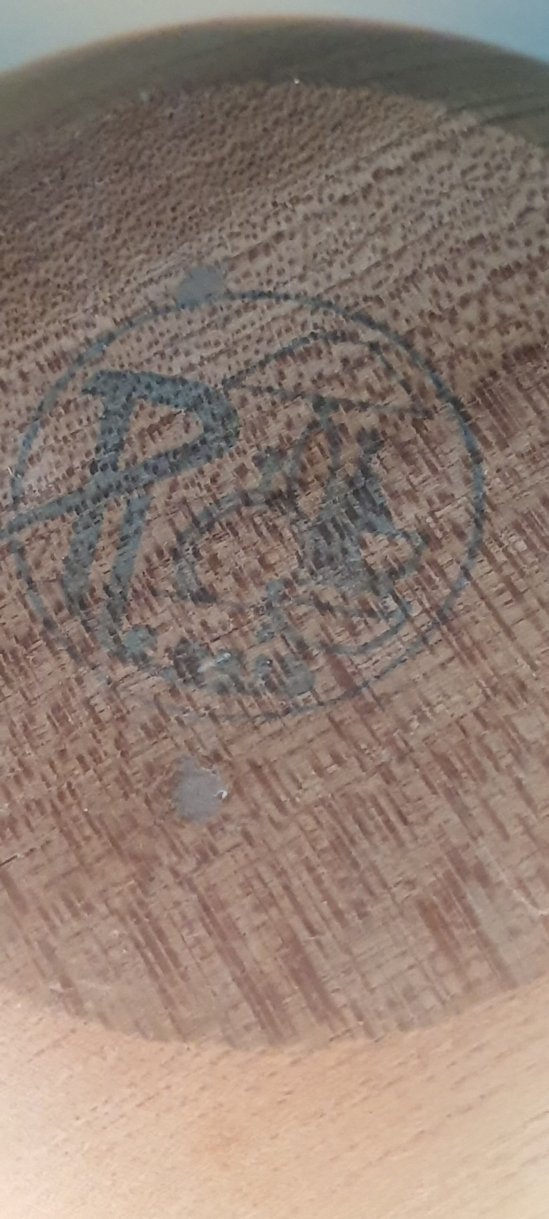 Table lamp bedside wood and vintage nature signed 1970