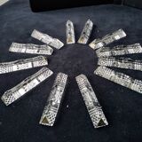 Box of 12 triangular lead crystal knife holders, new