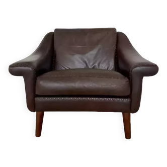 Fauteuil Matador Vintage en Cuir Cognac par Aage Christiansen, Danemark