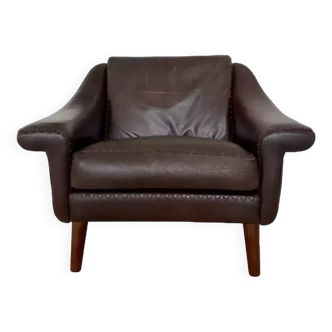 Vintage Danish Cognac Leather Matador Lounge Chair By Aage Christiansen