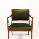 Vintage green mohair armchair eclectic style