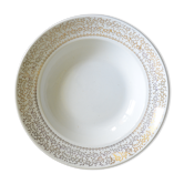 Plat creux à bord de fleurs dorées