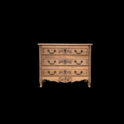 Louis XV style chest of drawers, solid raw oak, 1920.