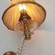 Paire appliques vintage plexi abat-jour plissé or