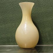 Opaline glass vase, cream colour.