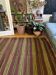Romanian vintage carpet with stripes, made by hand in wool