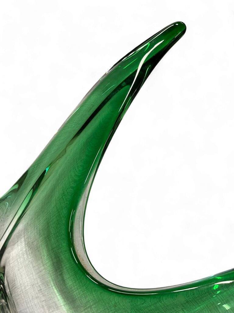 Décoration vintage en verre vert / coupe Braine Le Comte