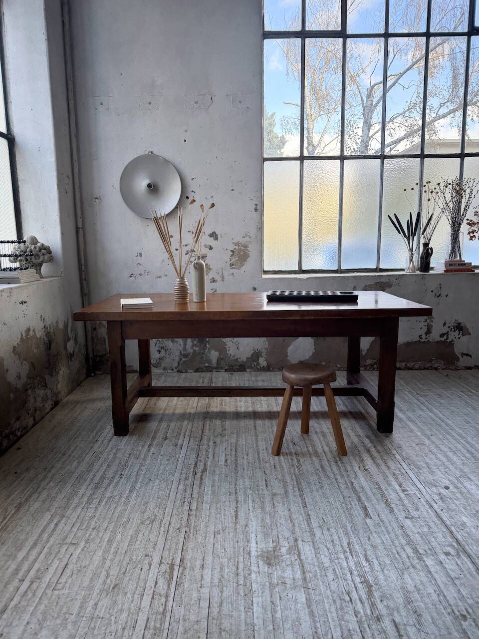 Rustic farmhouse table, solid oak, 2m