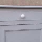 Buffet parisien 2 portes 2 tiroirs gris sarrazin chêne massif