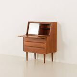 Danish  mid century teak  bureau with a hidden vanity by Ølholm Møbelfabrik