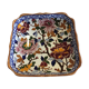 Square plate of Gien model peonies