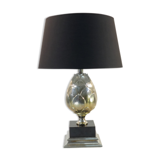 Lampe artichaut en métal chromé vintage 60/70