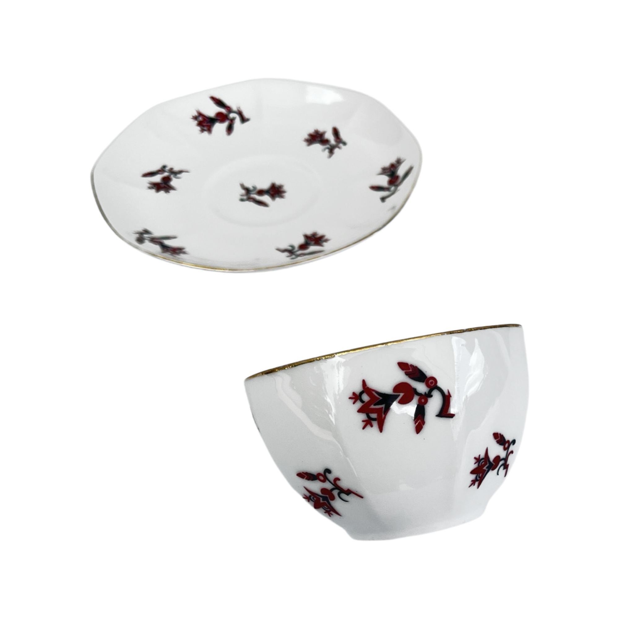 Art-Deco cup and saucer, Viktoria Czechoslovakia, 1920s