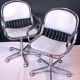 Chrome dining room set, La Metal Arredo and Moltoni&Co, 6 chrome chairs and table, Italy