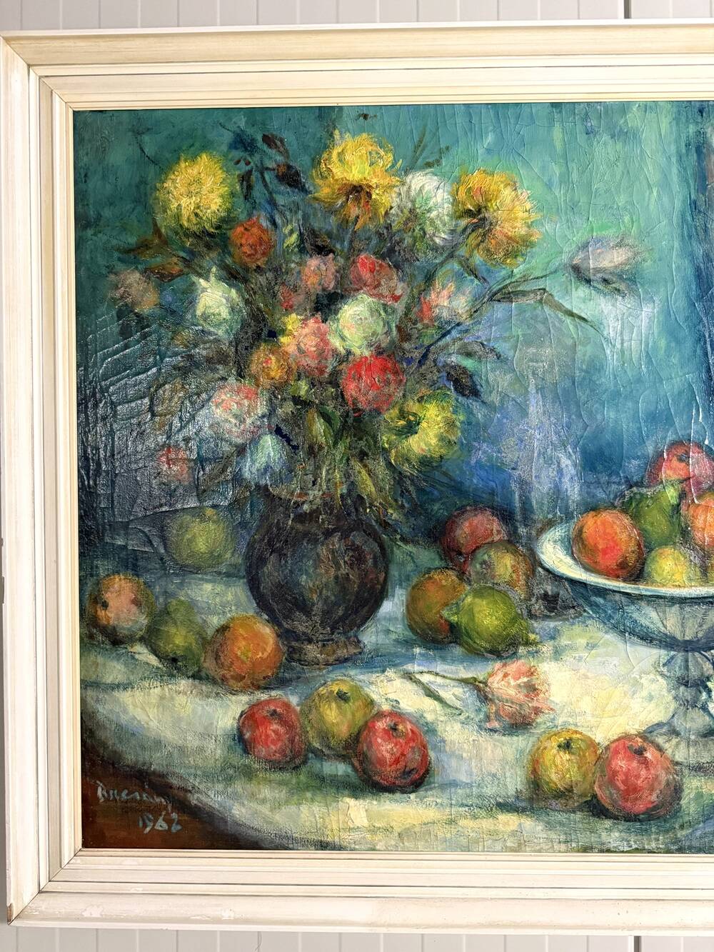 Large mid-century  still-life painting 1962